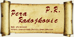 Pera Radojković vizit kartica